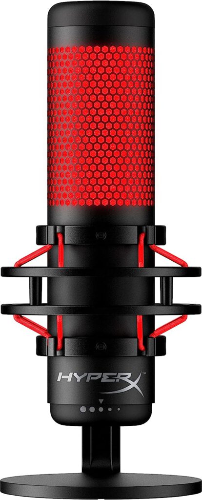 HyperX HX-MICQC-BK QuadCast - Standalone Microphone with Comprehensive Functions for Streaming Gamers