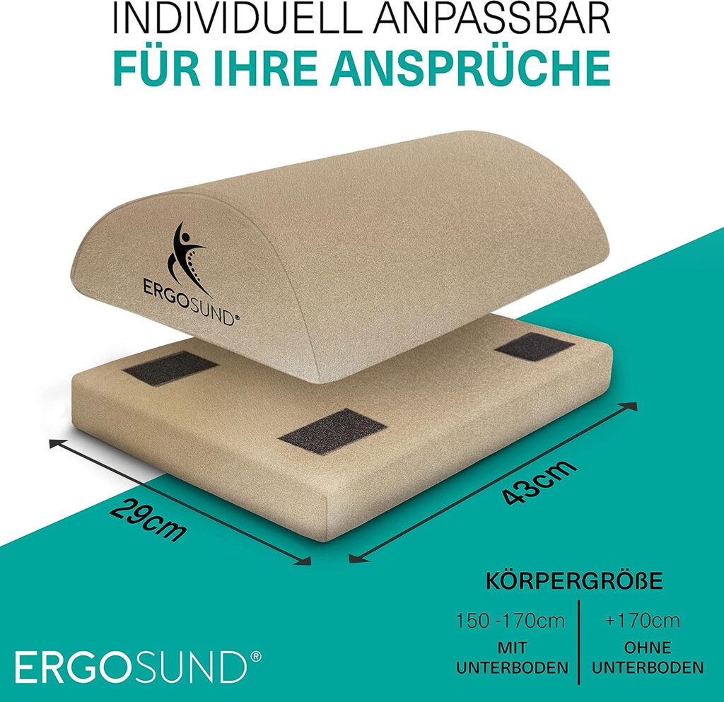 ERGOSUND Fußstütze Schreibtisch [TESTSIEGER] - Premium Schaumstoffkern - Höhenverstellbare Fußbank [rutschfest] - Ergonomische Fußablage für Büro  Homeoffice Zubehör I Fußkissen Fußhocker Footrest