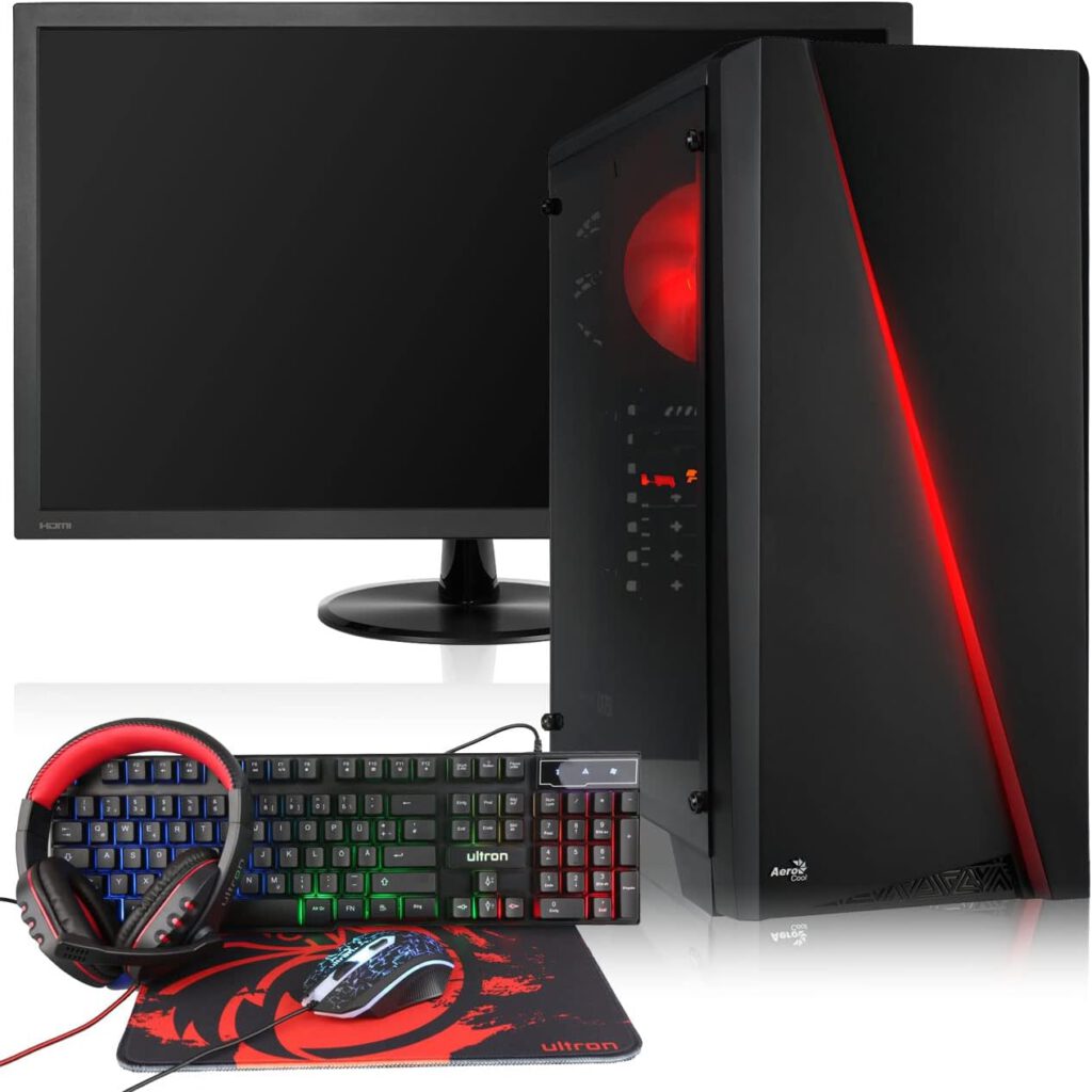 Gaming PC Complete Set, AMD Ryzen 5 4500 6X 3.60 GHz, NVIDIA RTX 3060 12GB, 16 GB DDR4, 240 GB SSD, 1000 GB HDD, Windows 11 Pro + 2 Inch Full HD Gamer TFT