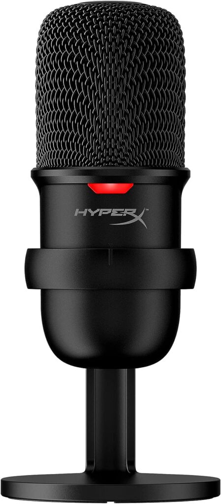 HyperX SoloCast USB Condenser Gaming Microphone for PC, PS4 and Mac, Tap-to-Mute Sensor, Cardioid Directional Pattern, Gaming, Streaming, Podcasts, Twitch, YouTube, Discord, Black